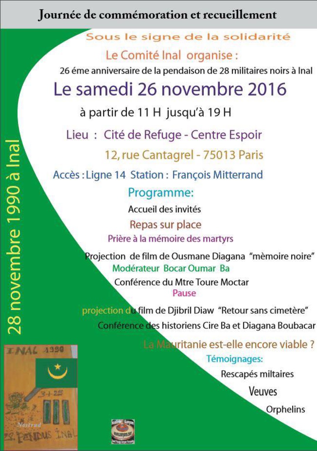 Diam Min Tekki et Yimbi Kumma à la journée de commémotation des tuéries des militaires noirs en Mauritanie
