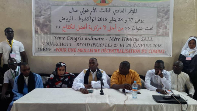 3ème Congrès ordinaire d'IRA – Mauritanie, 27-28 janvier 2018 Dénommé : Mère Houleye Sall ; Thème : « Pour une meilleure décentralisation du combat. »