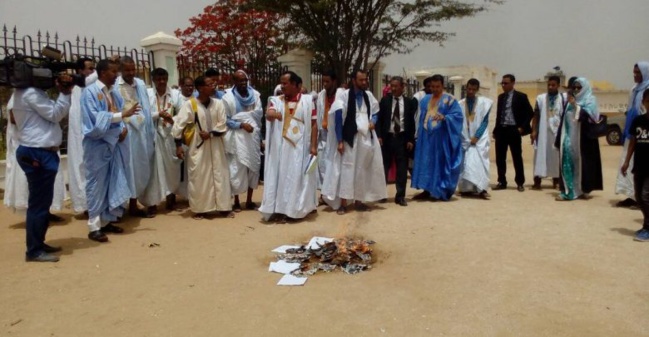 Mauritanie : des professeurs de l’enseignement supérieur brûlent leurs diplômes devant le parlement Mauritanie : des professeurs de l’enseignement supérieur brûlent leurs diplômes devant le parlement