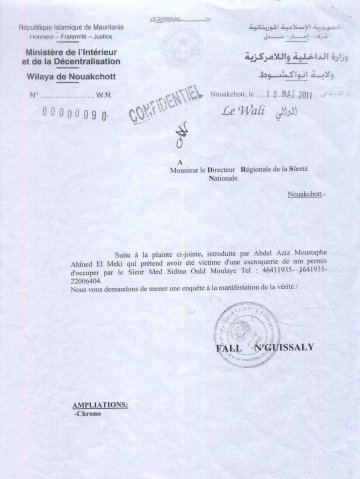 Affaire de falsification : Le Parquet "protège" un proche à Aziz (Photos des documents)