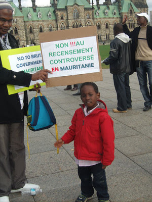 Manifestation de la diaspora Mauritanienne au Canada pour dénoncer l’enrôlement racial en cours en république islamique de Mauritanie.