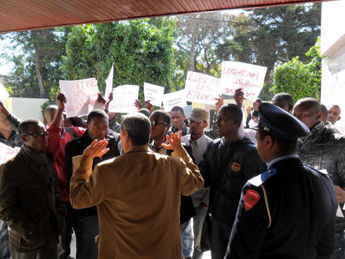 Sit-in des étudiants mauritaniens au Maroc