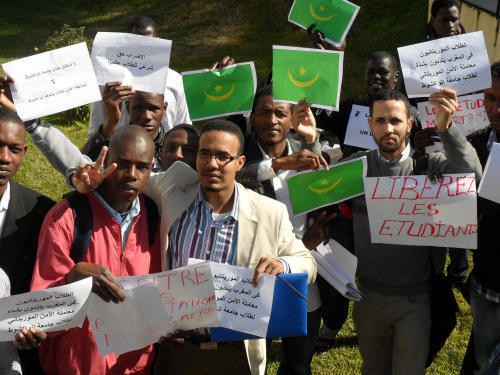 Sit-in des étudiants mauritaniens au Maroc