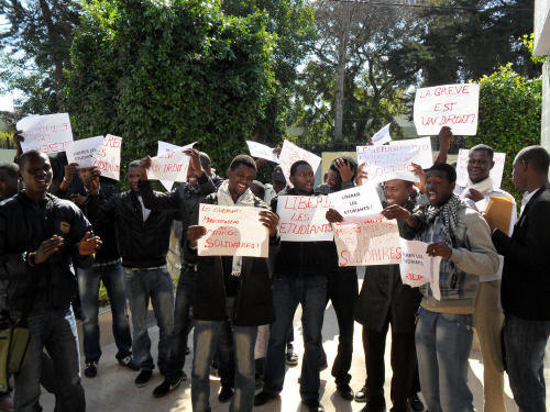 Sit-in des étudiants mauritaniens au Maroc