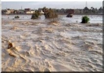 Kaédi (Mauritanie): la partie nord (Wandama) de la ville inondée