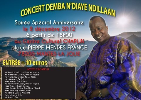Invitation : Spécial anniversaire avec Demba Ndiaye Ndillaan le 8 décembre 2012
