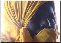 Des militants de SOS Esclaves manifestent devant le palais de justice de Zouerate