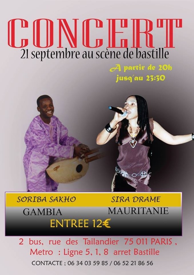 Sira Drame en concert à la scène de la Bastille, Paris