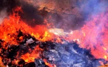 Kaédi: Incinération de 57 kg de drogue et comprimés psychotropes Kaédi: Incinération de 57 kg de drogue et comprimés psychotropes