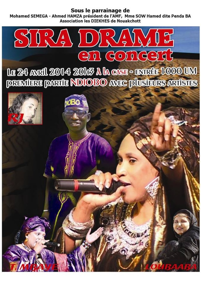 Sira Drame en concert le 24 avril 2014 à Nouakchott Sira Drame en concert le 24 avril 2014 à Nouakchott