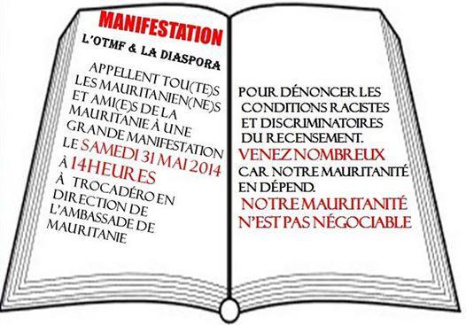 Manifestation de l'OTMF & la DISPORA le samedi 31 mai à Paris