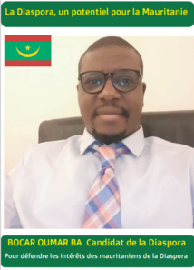 Bocar Oumar Bâ : « Si j’étais élu, je formulerais à l’assemblée nationale une proposition de loi visant à faire de la diaspora mauritanienne une 14ème région » Bocar Oumar Bâ : « Si j’étais élu, je formulerais à l’assemblée nationale une proposition de loi visant à faire de la diaspora mauritanienne une 14ème région »