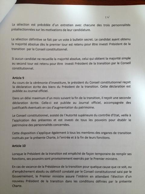 Burkina: le projet de charte «socle» de la sortie de crise