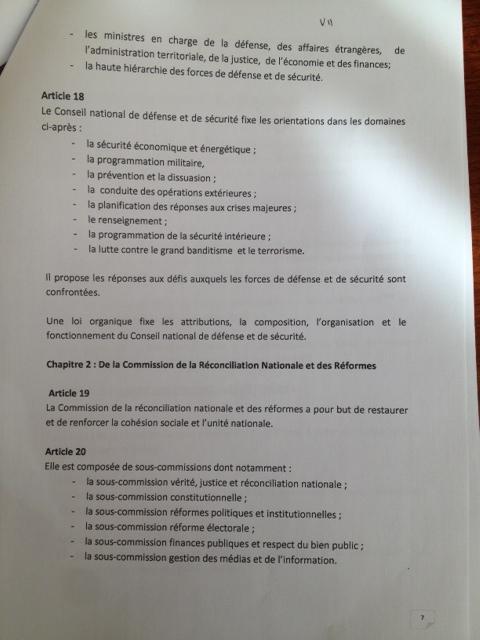 Burkina: le projet de charte «socle» de la sortie de crise
