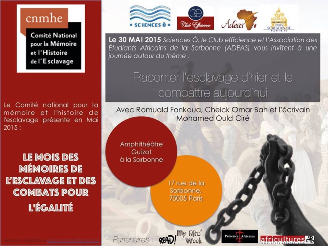 Conférence Raconter l'esclavage d'hier et le combattre aujourd'hui Conférence Raconter l'esclavage d'hier et le combattre aujourd'hui