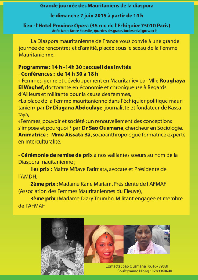 Grande journée de la diaspora du 7 juin 2015