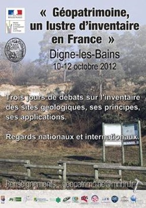 COLLOQUE « INVENTAIRE DU PATRIMOINE GÉOLOGIQUE » – COLLOQUE À DIGNE (04) : INTERVENSTION DE SAO OUSMANE