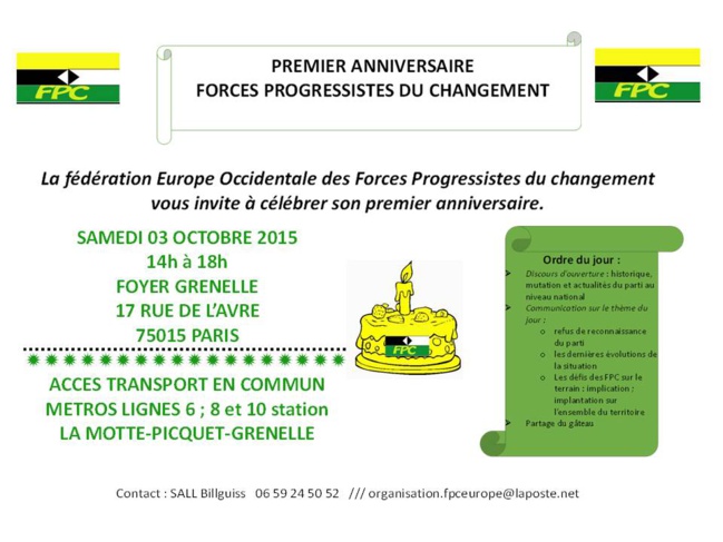 ANNIVERSAIRE DES FPC: CÉLÈBRATION À PARIS