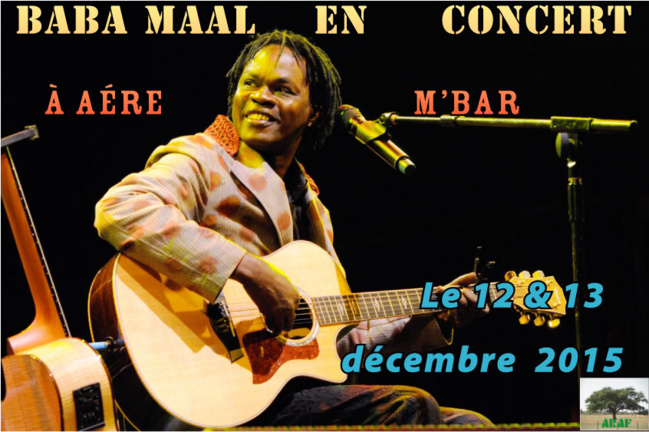 Baba Maal en concert à Aére M'bar. Baba Maal en concert à Aére M'bar.