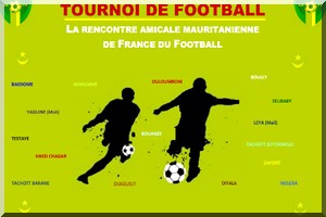 Dimanche 18 Octobre 2015 à 10h c’est la finale du tournoi de football des mauritaniens de France organisé à Aubervilliers Dimanche 18 Octobre 2015 à 10h c’est la finale du tournoi de football des mauritaniens de France organisé à Aubervilliers