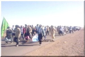 La gendarmerie interrompt une marche de protestation vers Zoueirat La gendarmerie interrompt une marche de protestation vers Zoueirat