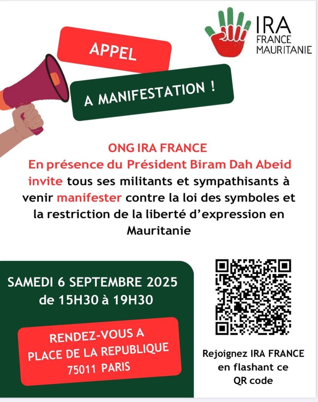 Manifestation de l'ONG IRA FRANCE : Appel à la Mobilisation à Paris