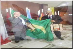 Le président d’un parti mauritanien fait une pause photo avec le drapeau national renversé !