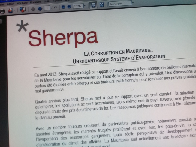 Rapport de Sherpa sur la mal gouvernance en Mauritanie : Quand tout s’évapore