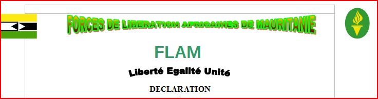 DECLARATION: FLAM  section Amérique du NORD