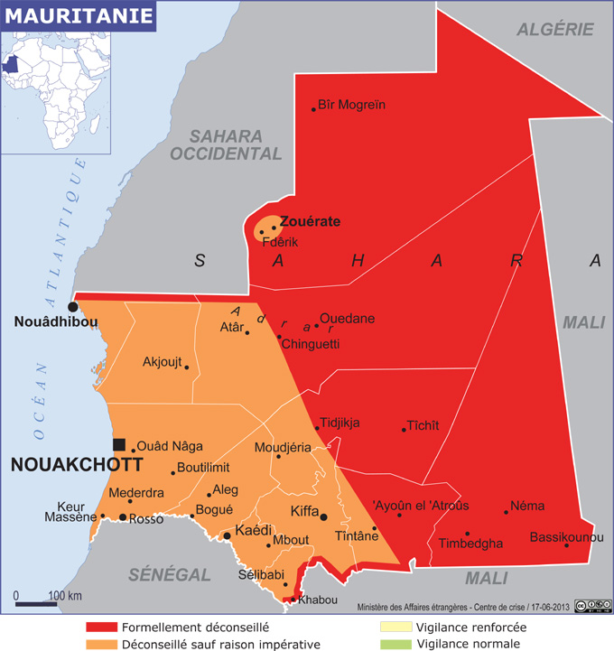 C'est officiel : toute la Mauritanie déconseillée aux ressortissants français...