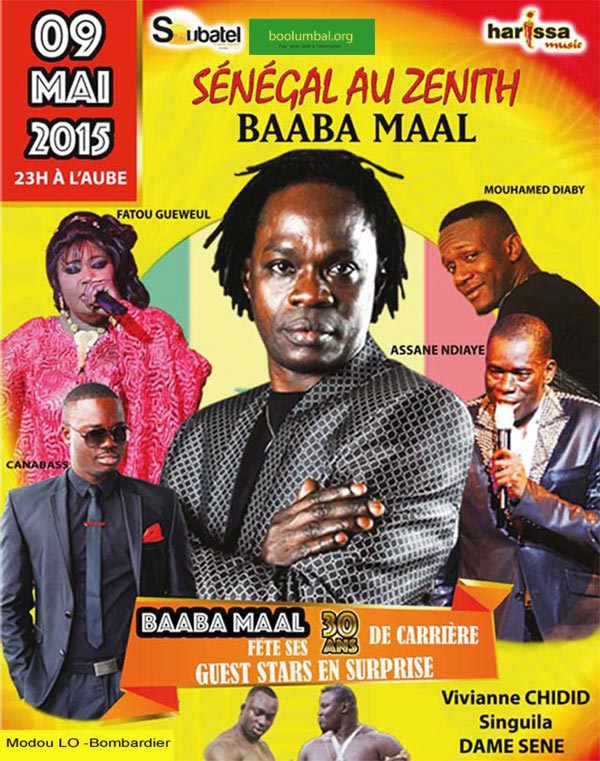 BAABA MAL  AU ZENITH  LE SAMEDI 09/05/2015 À 23H00  -  ZENITH PARIS - LA VILLETTE  -  PARIS 19
