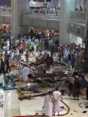 La Mecque : Chute d'une grue sur la Grande mosquée: le bilan s'alourdit, au moins 87 morts et 183 blessés