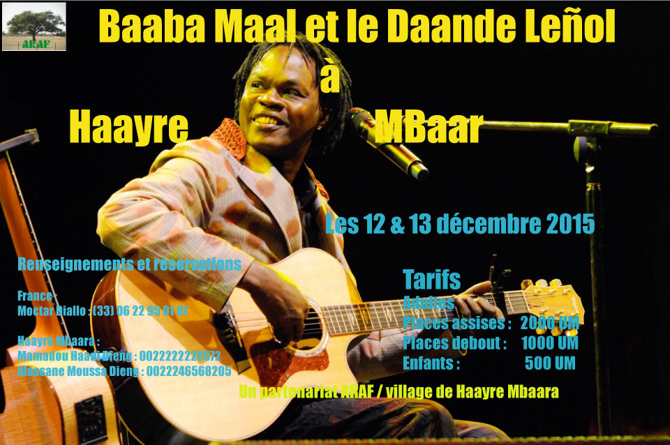 Baba Maal en concert à Haayre Mbaar