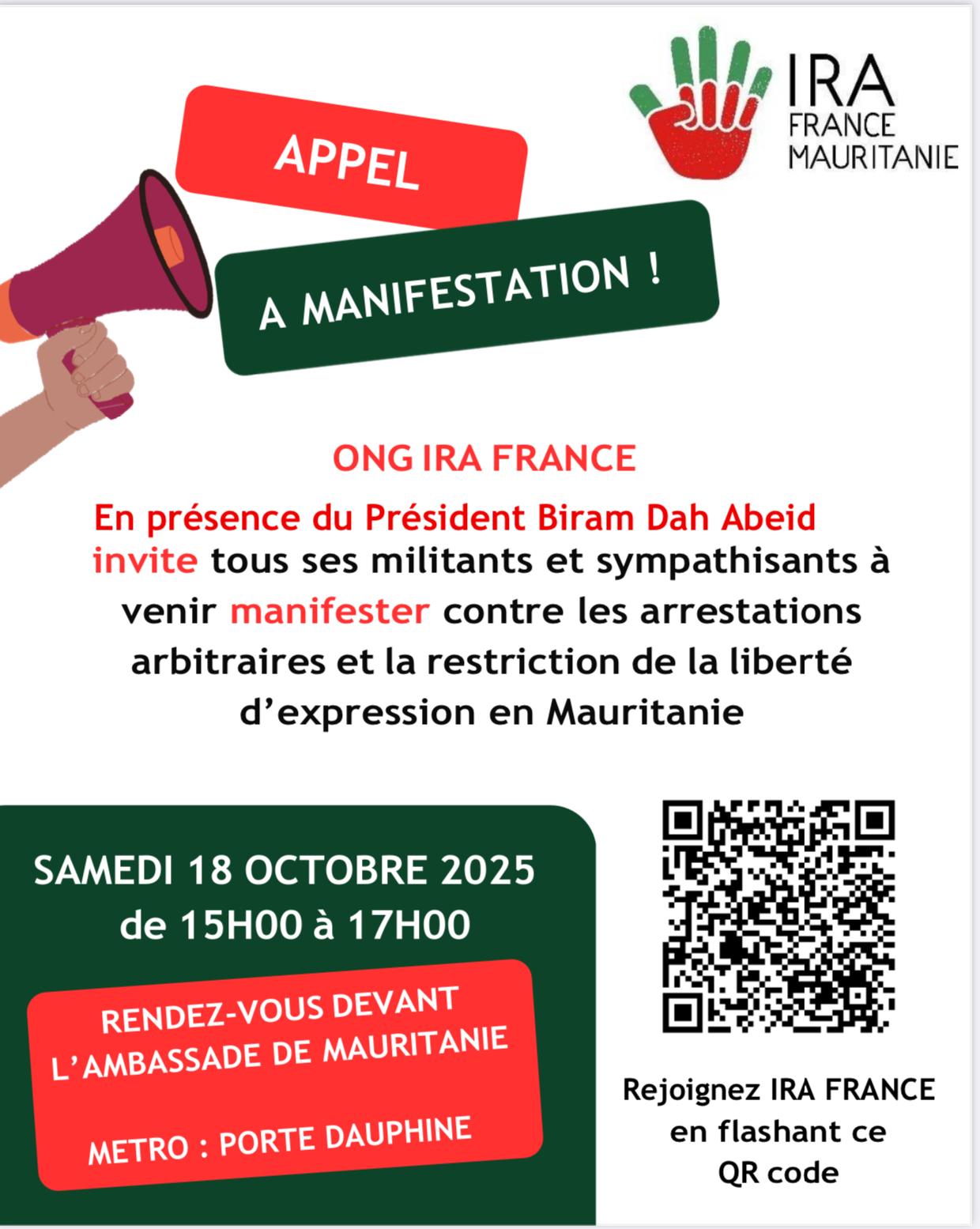 Appel à manifester à Paris, le samedi 18 octobre 2025