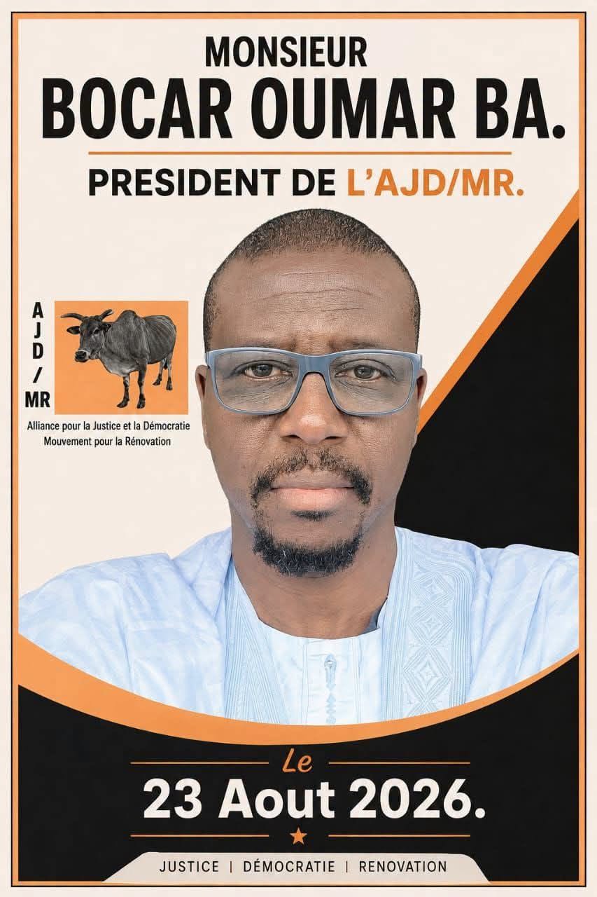 Le Parti AJDMR élit Bocar Oumar Ba président, dim. 23 août 2026