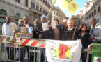 Le staffe de Mme Federica Mogherini reçoit IRA-Section Italie lors d’une manifestation à Rome.