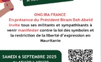 Manifestation de l'ONG IRA FRANCE : Appel à la Mobilisation à Paris